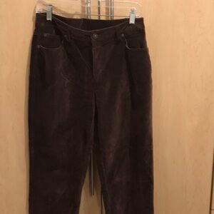 Brown velvet slacks in excellent condition size 10